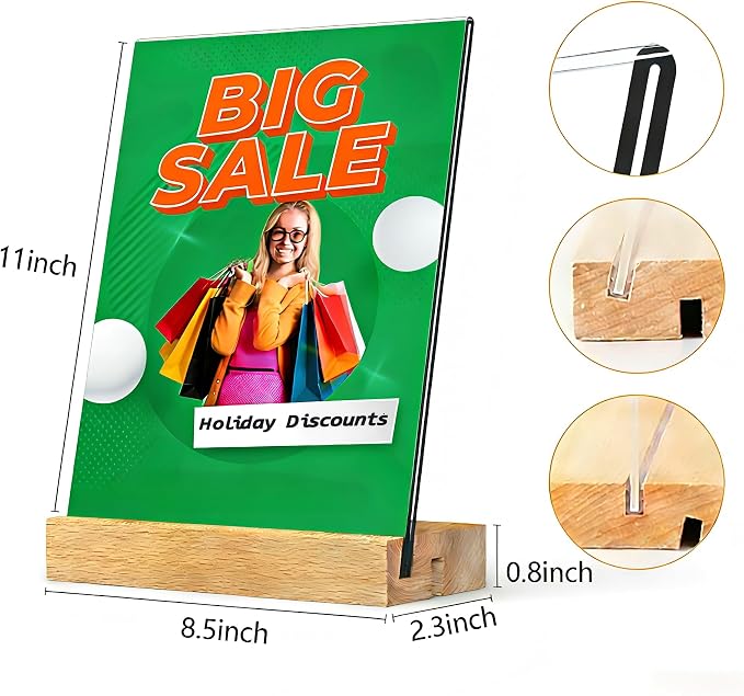 TONICE 8.5 x 11 Acrylic Sign Holder - Image 2
