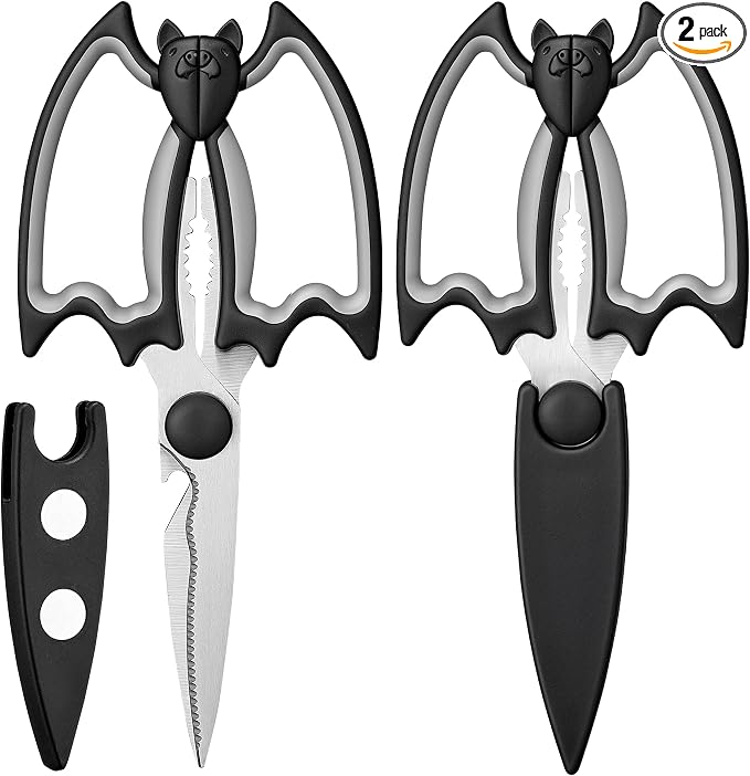 OMDAR Bat Kitchen Scissors All Purpose 2 Pack by OMDAR