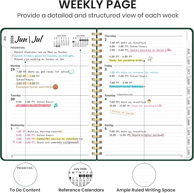 Planner 2026-2027 for Women & Men, Academic Monthly and Weekly Calendar Planner - Image 3