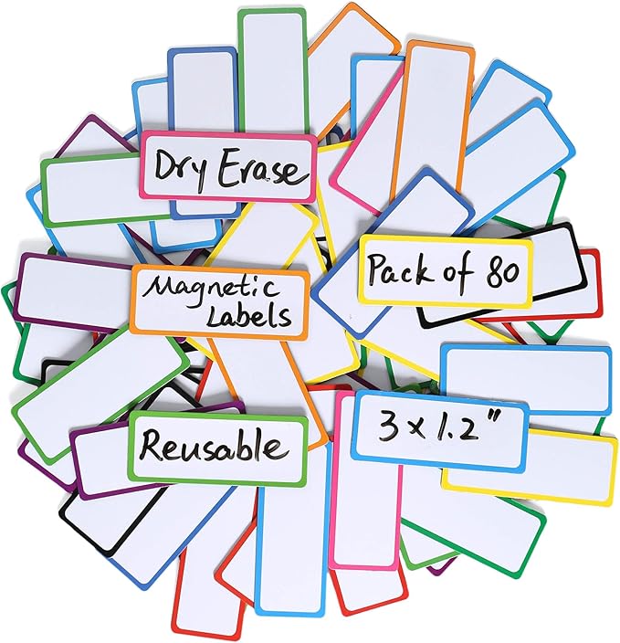 Dry Erase Magnetic Labels: 80PCS, Magnetic Name Tags Plates - Image 4
