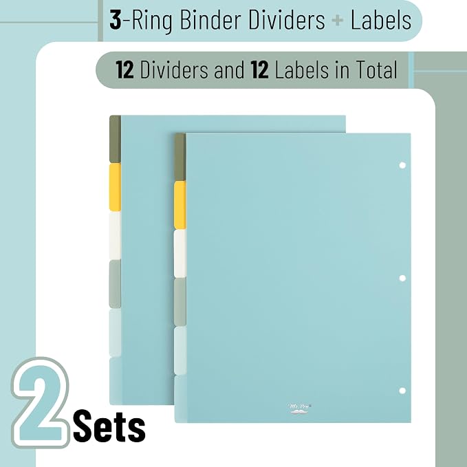 Mr. Pen- Dividers for 3 Ring Binder, 2 Sets, 6 Pack/Set, Binder Dividers - Image 4