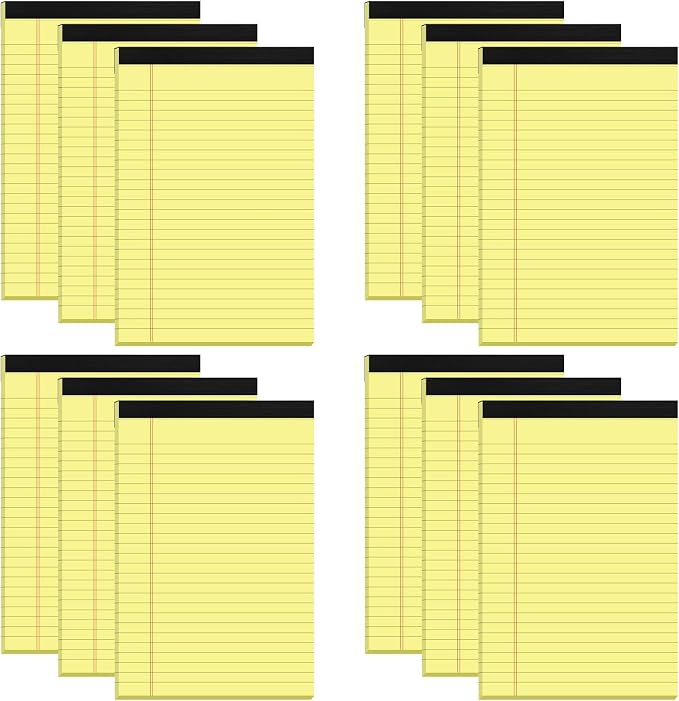 Small Yellow Legal Pads 5×8 – 12 Pack College Ruled Notepads by notepads