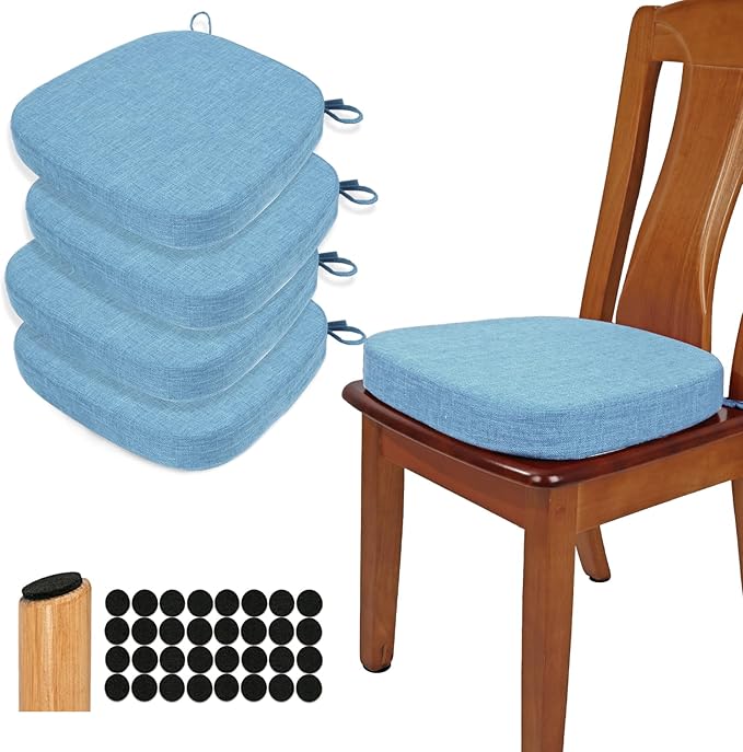 BUYUE Thickened 2.5" Dining Chair Cushions Set of 4, U-Shape High Density Foam by BUYUE
