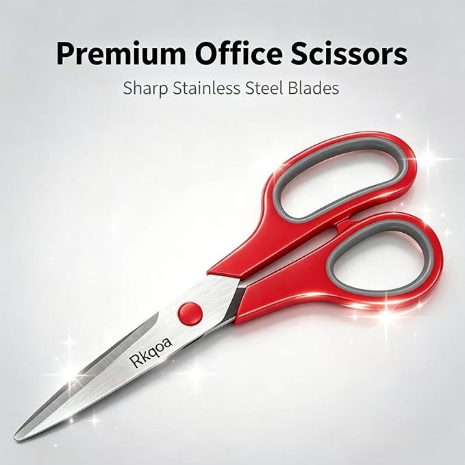 Scissors, 6 Pack 8" All Purpose Comfort-Grip Sharp Shears - Image 8