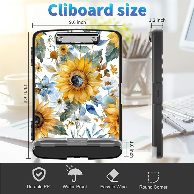 Clipboard with Storage, 8.5x11 High Capacity Nursing Clipboards with Pen Holder - Image 2