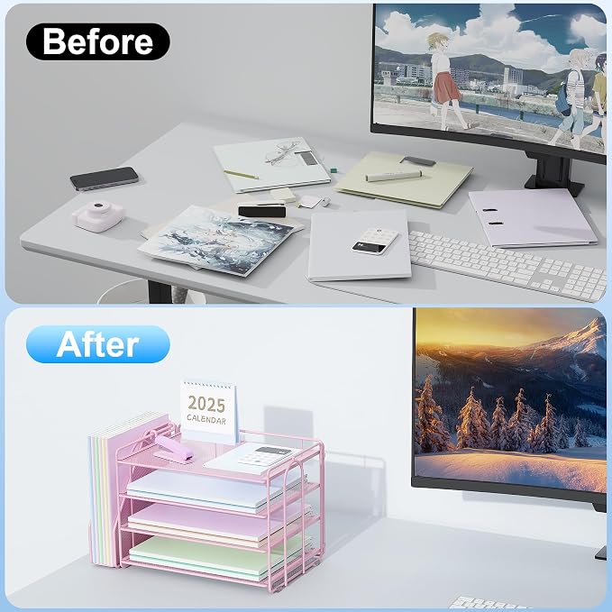 Spacrea Desk Organizers and Accessories, Paper Organizer - Image 2
