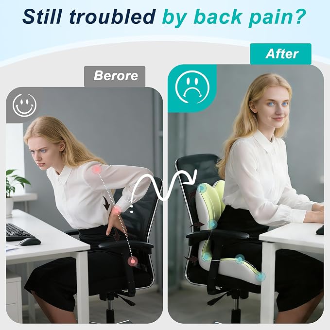 Seat Cushion for Office Chair and Car, Lumbar Support Pillow for Office Chair - Image 5
