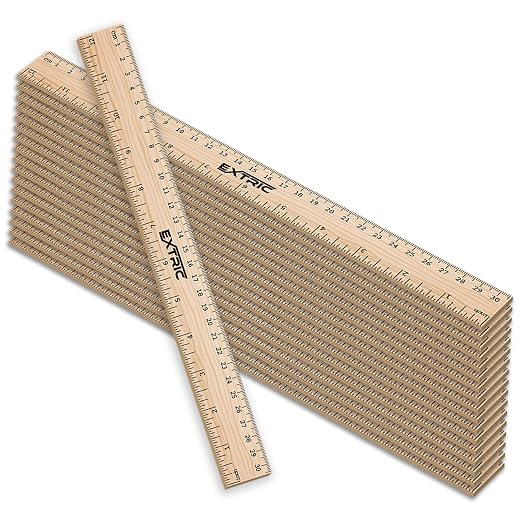 Rulers 12 Inch, Rulers Bulk for Classroom – Wooden Ruler for Kids 25 Pack Great by EXTRIC
