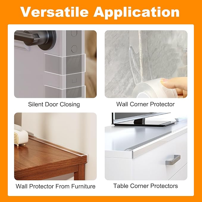 Clear Soft Corner Protectors for Furniture Strip, 1.18 in x 13.12 FT Edge Bumper - Image 6