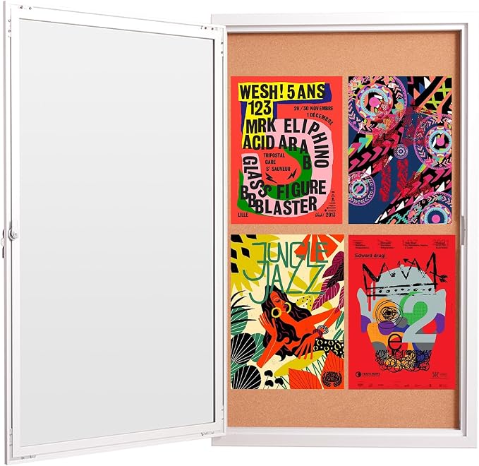 36×24 Inch Lockable Enclosed Bulletin Board, Weather-Resistant Outdoor by Unknown