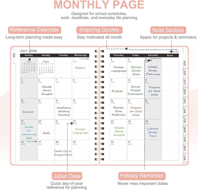 Planner 2026-2027, Weekly and Monthly Academic Planner, July 2026 - Image 4