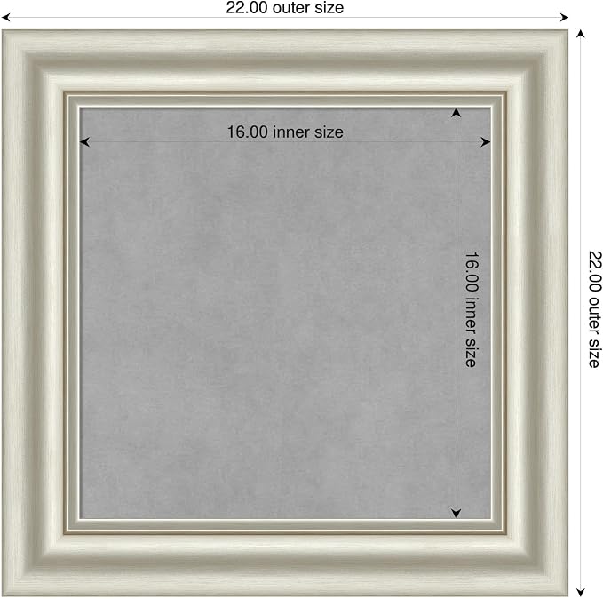 Amanti Art Silver Framed Magnetic Board 22x22 Small Vision Board - Image 2