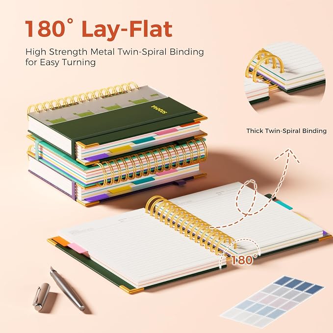 XYark A5 Hardcover Spiral Notebook, 6.3"x8.5" College Ruled Notebooks - Image 3