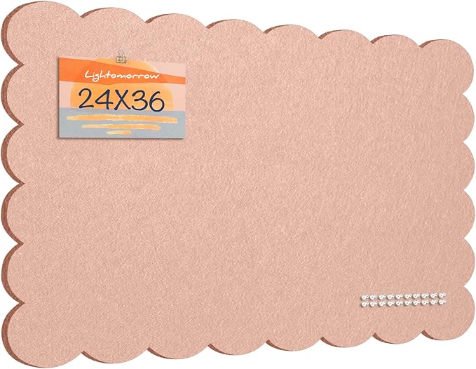 Lightomorrow Scalloped Bulletin Board, 36 x 24 Inches Felt Pin Board - Image 8