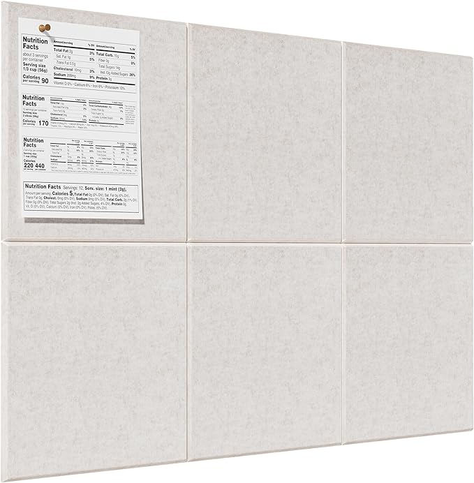 MaxGear Felt Bulletin Board 36" x 24", Light Tan Felt Wall Tiles Push Pins | by MaxGear