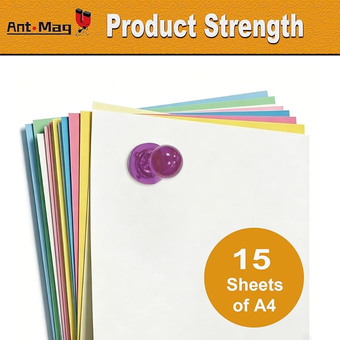 Ant Mag Magnetic Push Pins, 10 Pack Strong Whiteboard Magnets - Image 3