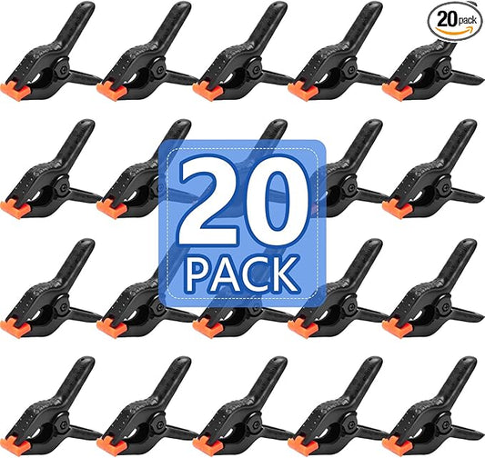 20 Pack 4.5 inch Plastic Spring Clamps, Backdrop Clips, Woodworking Clamps by Unknown