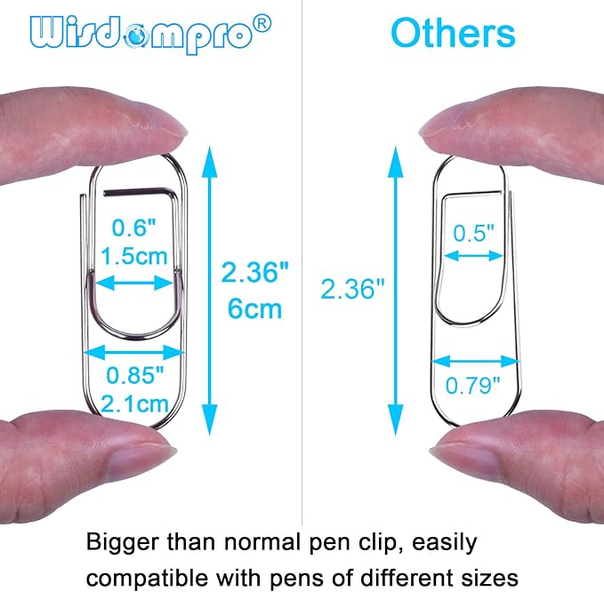 Wisdompro Pen Clip, 12 Pack Stainless Steel Pencil Clip Holder - Image 3