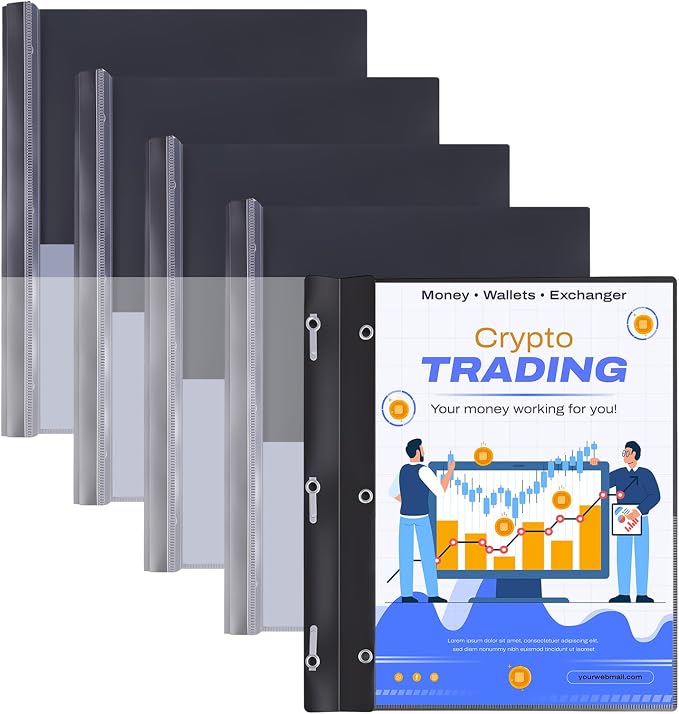 5 Pack Report Covers with 3-Prong Fasteners, Presentation Folders Letter by Unknown