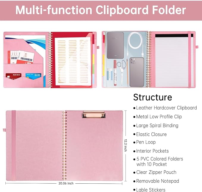 HAUTOCO Spiral Leather Clipboard Folio - Image 3