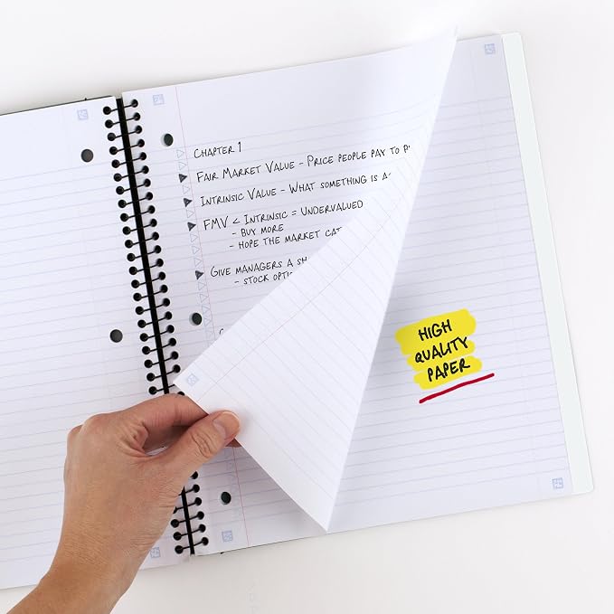 Five Star Advance Spiral Notebook + Study App, 5 Subject, College Ruled Paper - Image 4