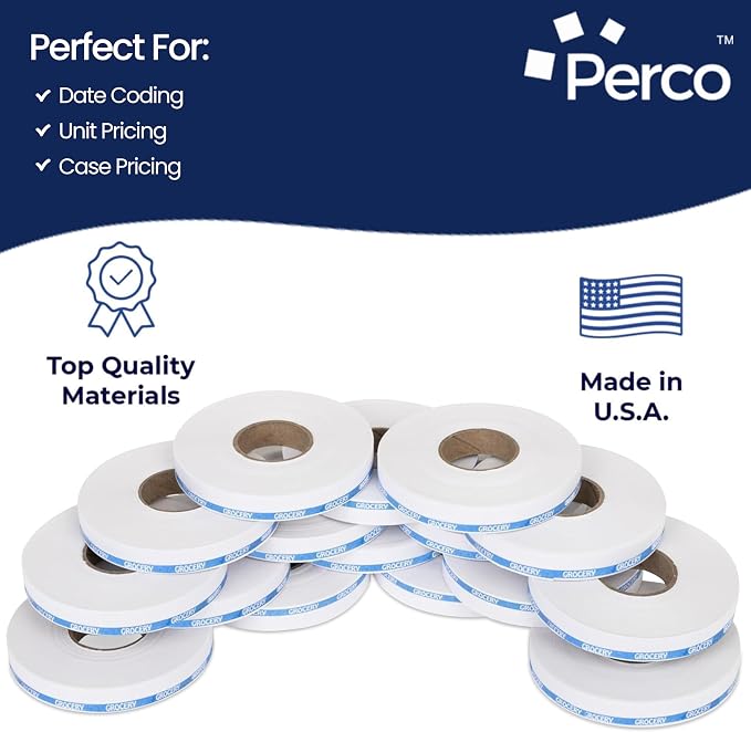 Perco Blue Reverse Print on White Grocery Labels to fit Monarch 1110 Price Gun - Image 3