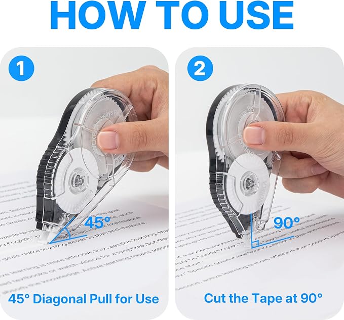 OWLKELA 2 Pack Plus Correction Tape, Tear-Resistant White Correction Tape - Image 3