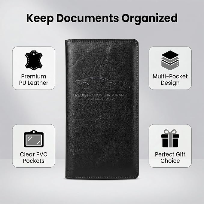 LumiMokki Premium Car Registration & Insurance Card Holder - Image 4