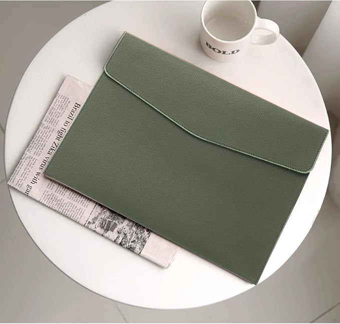 FYY File Folder, PU Leather A4 Document Holder File Organizer Filing Envelope - Image 6