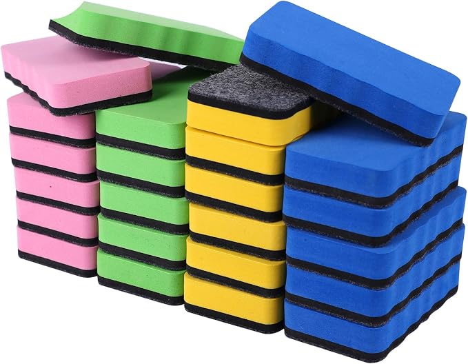 Dry Erase Erasers, 24 Pack Magnetic Whiteboard Eraser Chalkboard Eraser Dry by Unknown