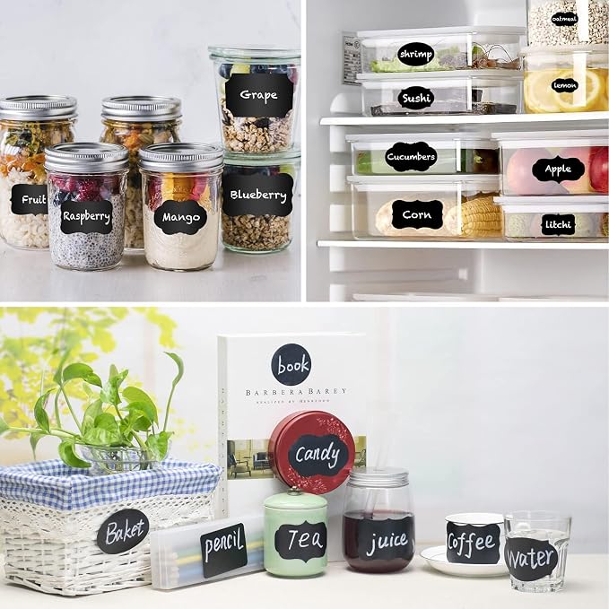 ONUPGO Chalkboard Labels-180pcs Waterproof Reusable Blackboard Stickers - Image 9