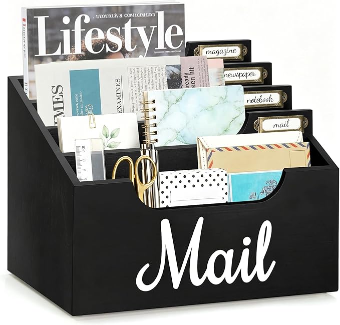 Rustic Wood Mail Organizer Countertop by Susoct