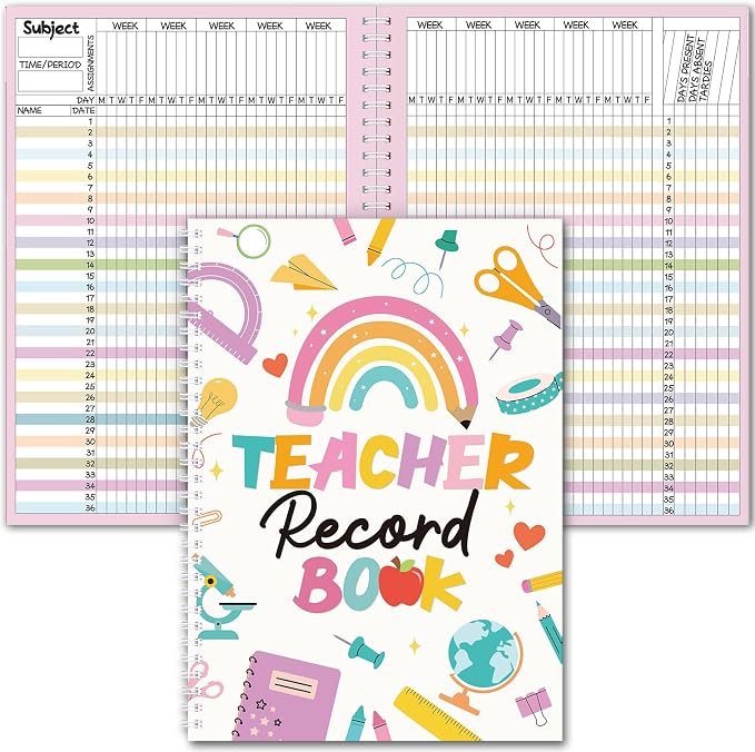 Fuyoooo Teacher Record Book Teacher Grade Books 2026-2027 Spiral Bound Record by Liraitoya