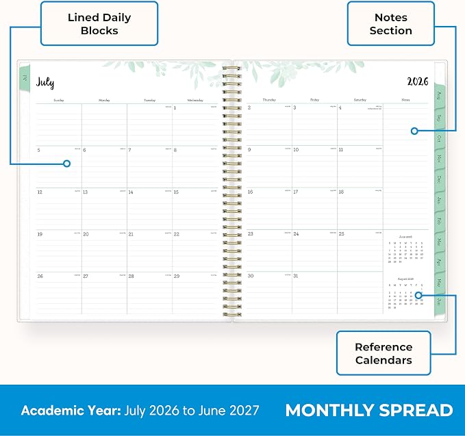 Blue Sky 2026-2027 Weekly and Monthly Academic Year Planner Calendar, July 2026 - Image 4