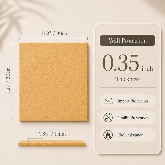 Felt Bulletin Board Tiles, Cork Board Alternative, 48 x 36 in | 0.35 in modular - Image 2
