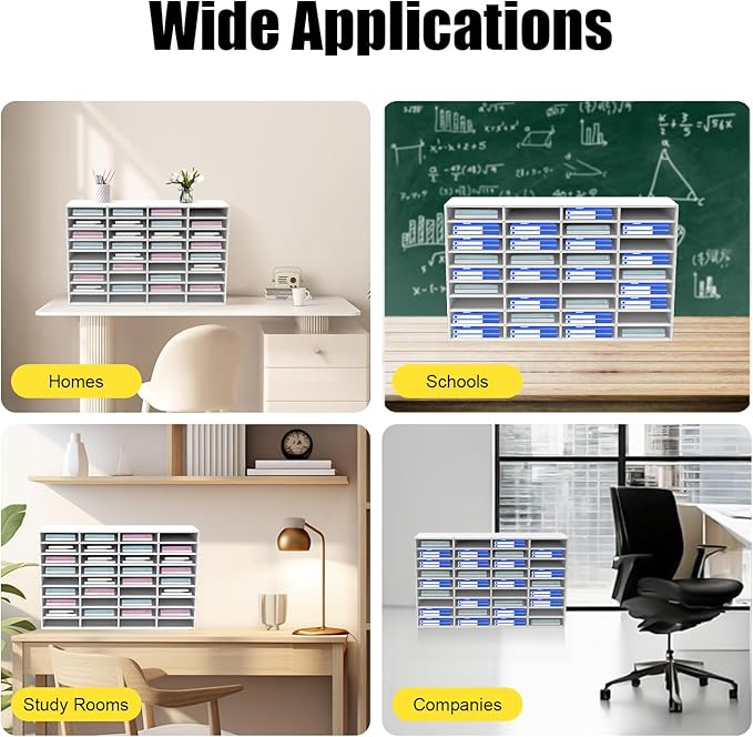 Literature Organizer, Desktop File Sorter Mail Center, Paper Storage Cabinet - Image 7
