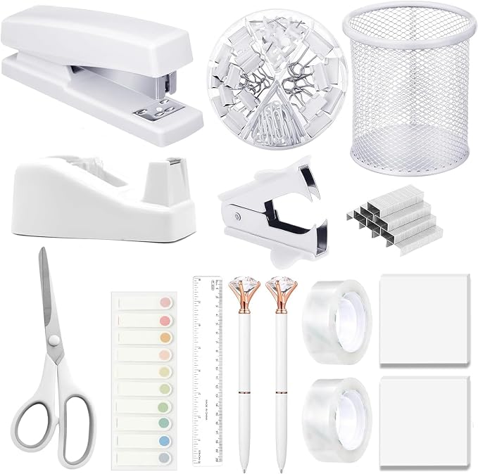Office Supplies, Desk Accessories, Stapler and Tape Dispenser Set by musejoy