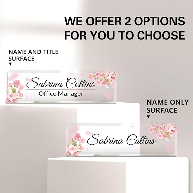 Name Plate for Desk, Desk Name Plate Personalized, Acrylic Desktop Accessories - Image 2