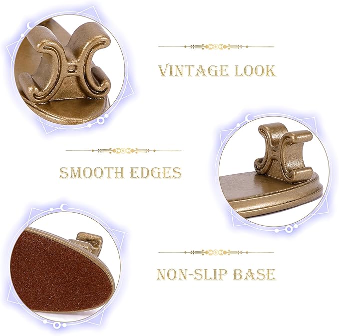 4PCS Resin Pen Holders Wizard Magic Wand Display Stands Mini Holders for Pencil Desk Decor Collection, 2.8'' L×1.1'' W× 0.9'' H, Gold-DeskLoop Office