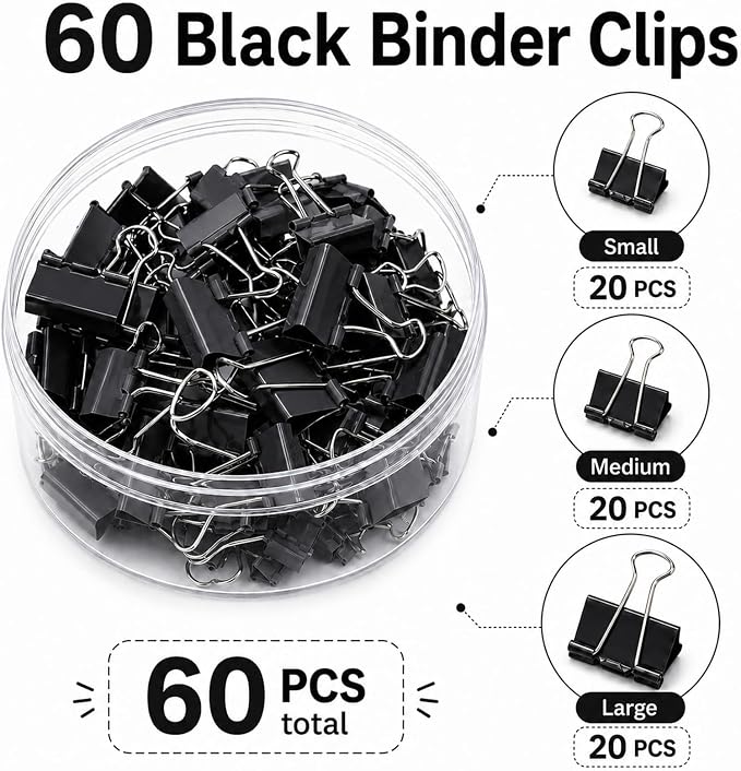 Binder Clips Assorted Sizes, Durable Metal Binder Clips - Image 6