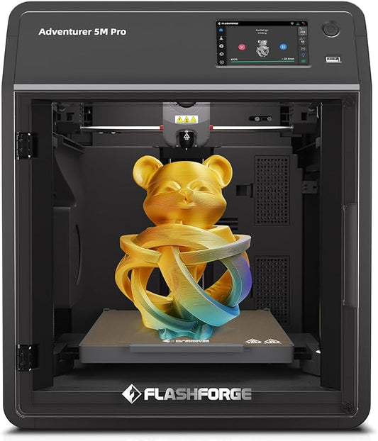 FLASHFORGE Adventurer 5M Pro 3D Printer, One-Click Auto-Printing Max 600mm/s High-Speed with 0.4/0.6mm Nozzle Bundle, CoreXY Structure & Silent Printing, Remote APP Control & Camera Surveillance-DeskLoop Office