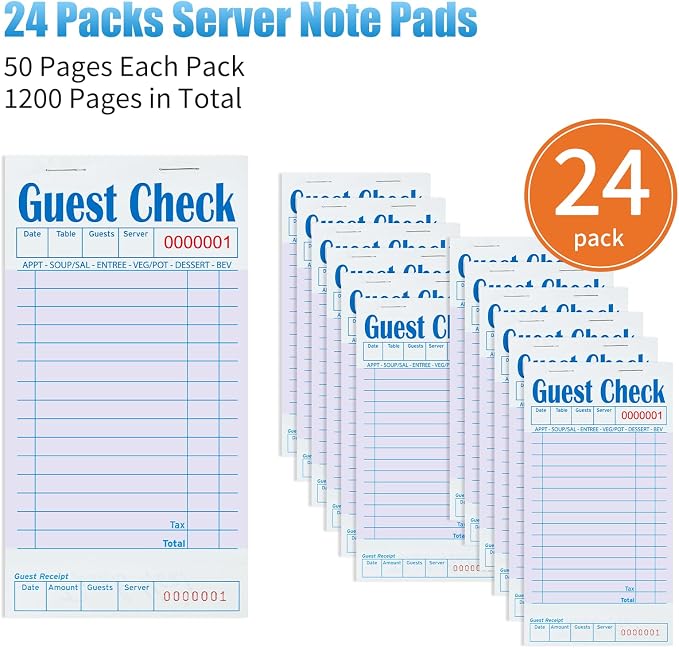 ZPARIK 24 Pack Purple Guest Checks Books - Image 4