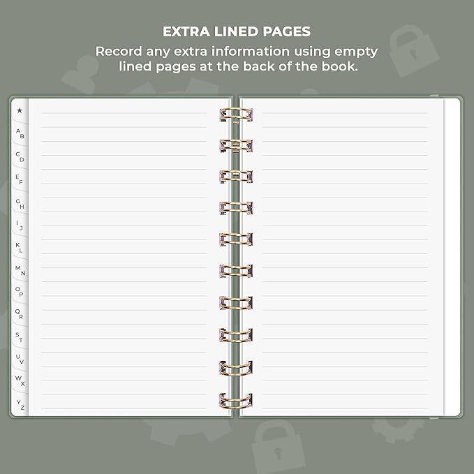 Clever Fox Password Book Spiral – Mini Internet Address & Password Organizer - Image 6