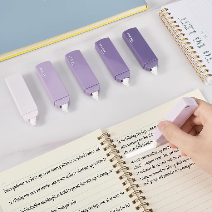 Temiary 6Pcs Mini White Correction Tapes, Quick Dry Smooth Pull Out - Image 5