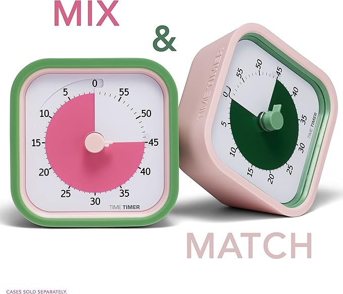 TIME TIMER Home MOD - 60 Minute Kids Visual Timer Home Edition - for Homeschool Supplies Study Tool, Timer for Kids Desk, Office Desk and Meetings with Silent Operation (Peony Pink)-DeskLoop Office