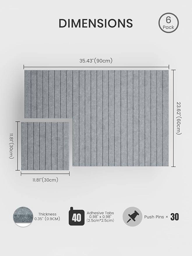Bumusty Large Cork Board Alternative-36 x 24" Felt Bulletin Board Tiles - Image 2