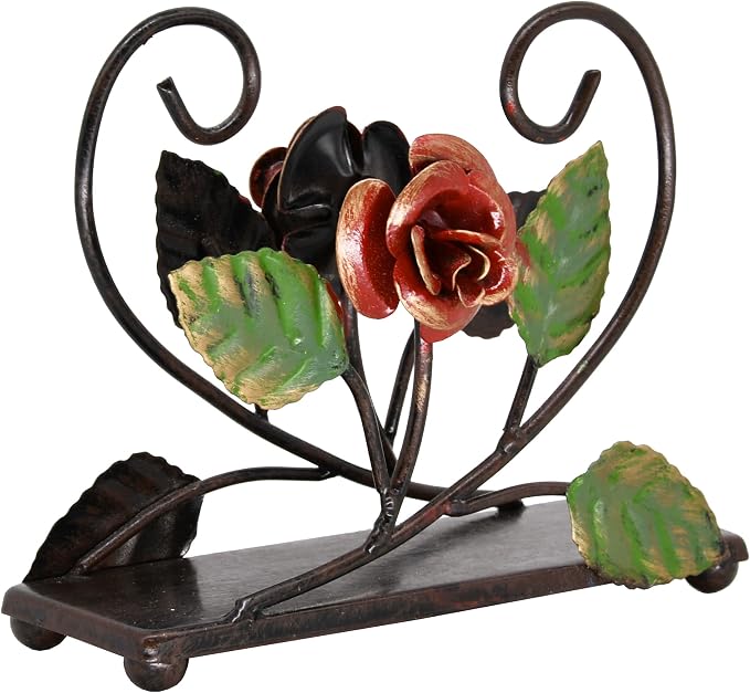 OwlGift Multicolor Napkin Holder – Rose Design Metal Napkin Storage - Image 7