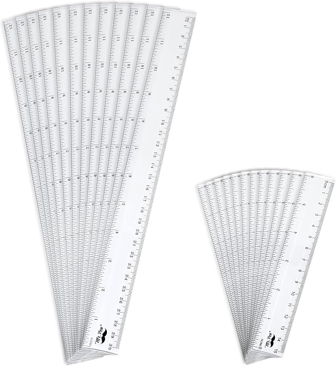 Mr. Pen- Plastic Rulers, 6 Inch & 12 Inch, Easy-to-Read Markings | by MrPen