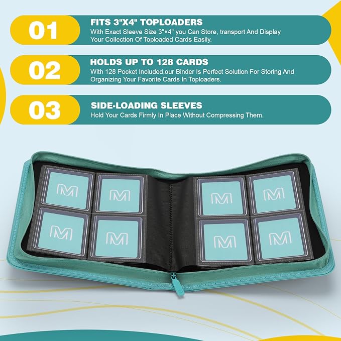 Toploader Binder, 4-Pocket Side Load Trading Card Album, Holds 128 Cards - Image 3