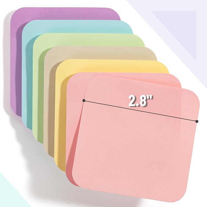 Mr. Pen- Sticky Notes, 12 Pads, 720 Sheets, Pastel Color | Round Corner Sticky - Image 3